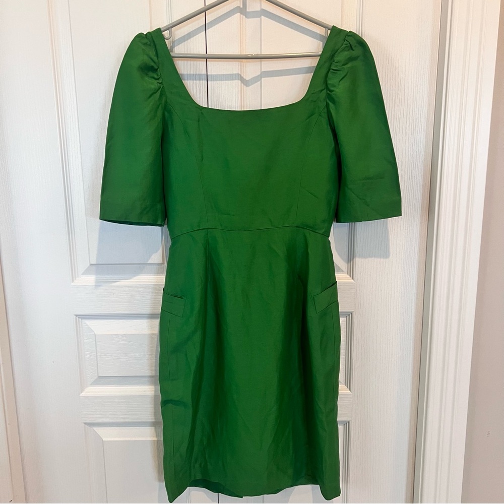 Aritzia Le Fou Wilfred NWOT Michalina Green Dress  Linen Blend Size 4 - Picture 10 of 17